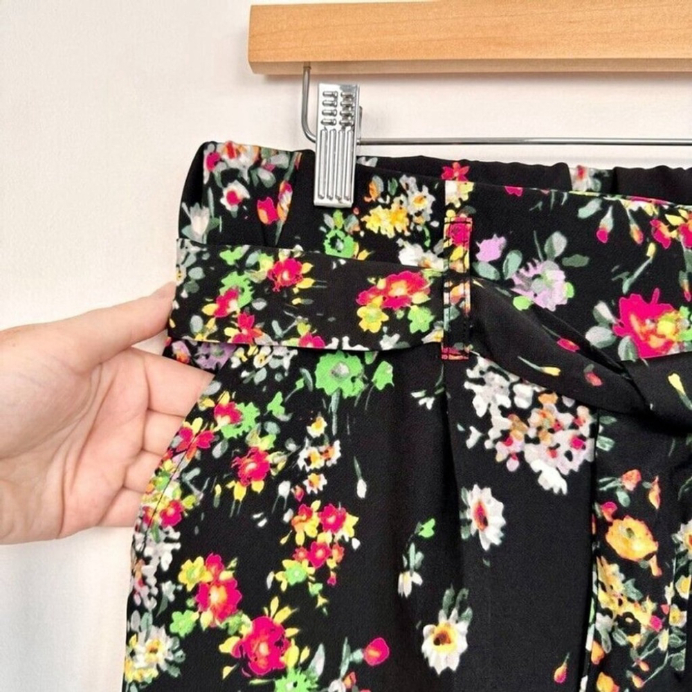 Jules & Leopold Ankle Length Pants Black Women's Small Floral Pull On Tapered - Picture 5 of 13